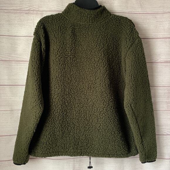 No Boundaries Juniors' Green Quarter Zip Sherpa Pullover Sweater XL (15-17) - Picture 7 of 10